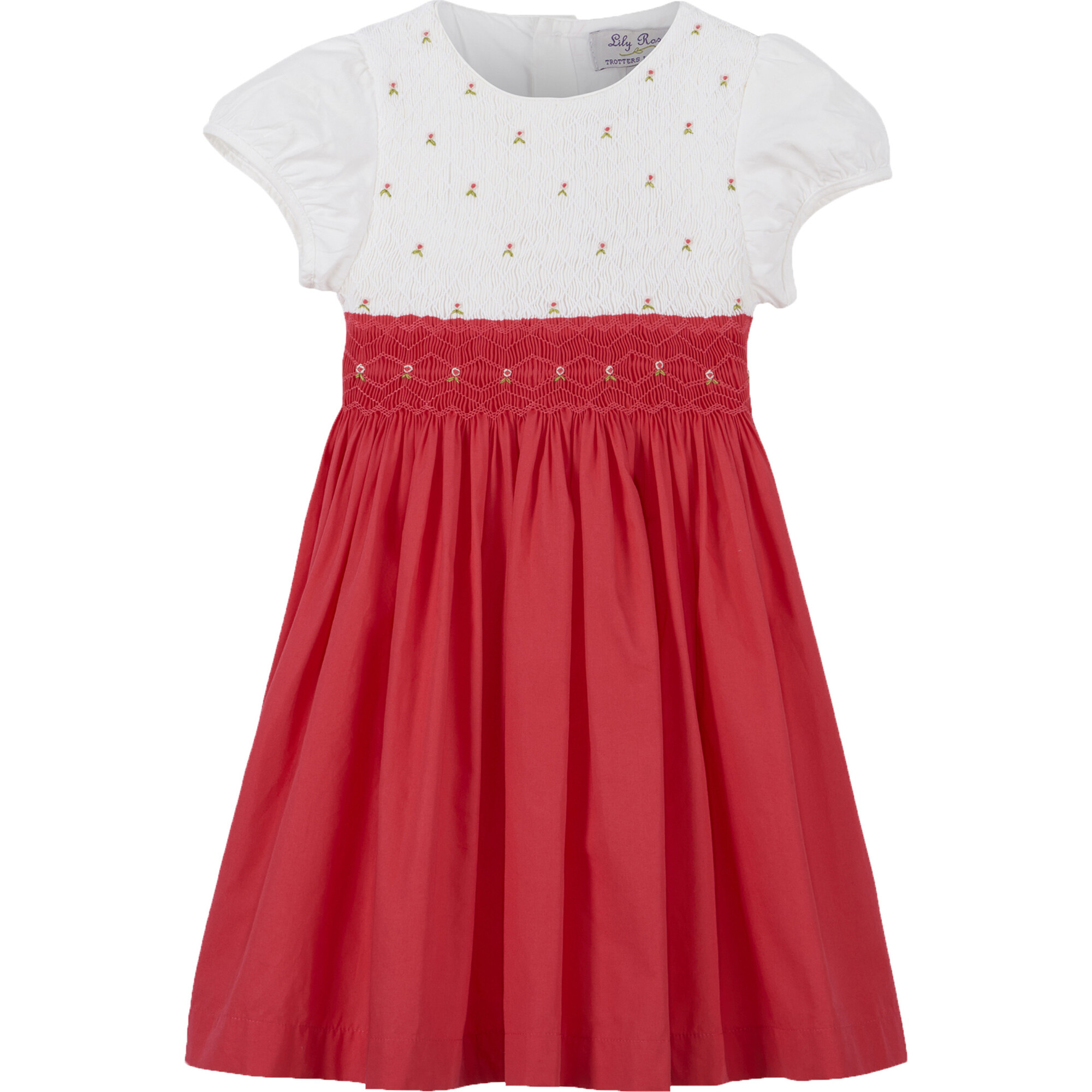 Willow Rose Hand Smocked Dress, Watermelon - Dresses - 1