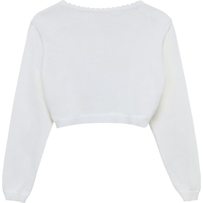 Sophie Cropped Cardigan, White - Cardigans - 2