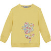 Little Liberty Print Annabelle Flower Sweatshirt, Yellow and Floral - T-Shirts - 1 - thumbnail