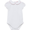 Little Fleur Body, White and Pale Pink - Onesies - 1 - thumbnail
