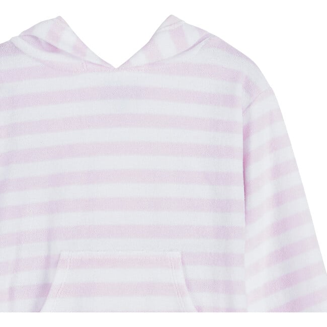 Towelling Hoody, Pale Pink Stripe - Cover-Ups - 3