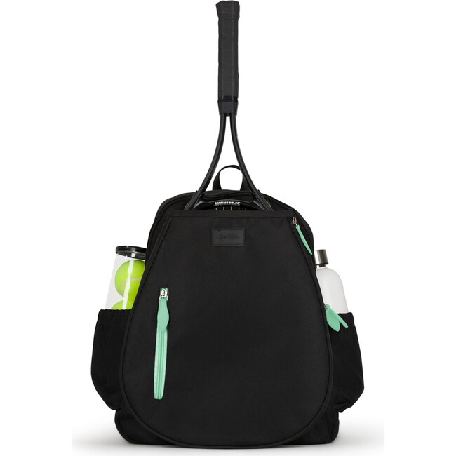 Women's Game Time Tennis Backpack, Black And Mint