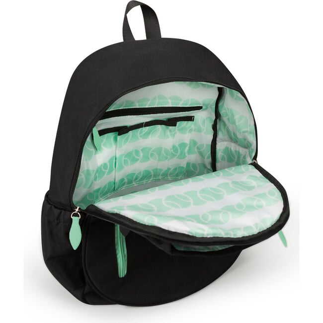 Women's Game Time Tennis Backpack, Black And Mint - Backpacks - 3