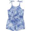 Tie-Dye Spaghetti Shoulder Tie Knot Romper, Purple And Blue - Rompers - 1 - thumbnail