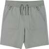 Twill Stretch Drawstring Short, Grey - Shorts - 1 - thumbnail