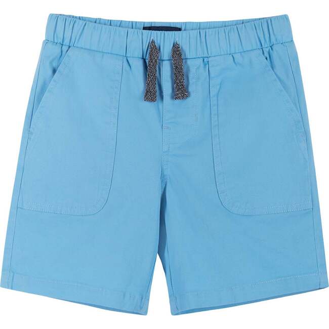 Twill Drawstring Short, Light Blue - Shorts - 1