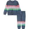 Navy Dip-Dye Ribbed Cuff Legging Set, Blue - Mixed Apparel Set - 1 - thumbnail