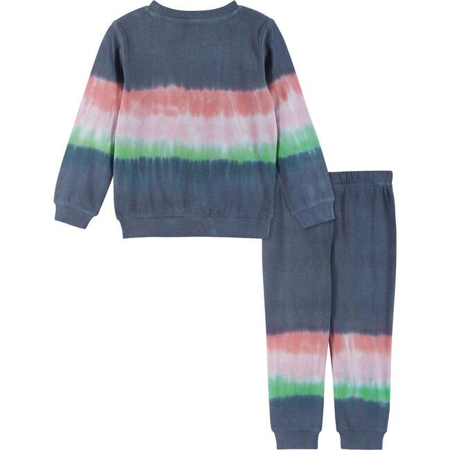 Navy Dip-Dye Ribbed Cuff Legging Set, Blue - Mixed Apparel Set - 2