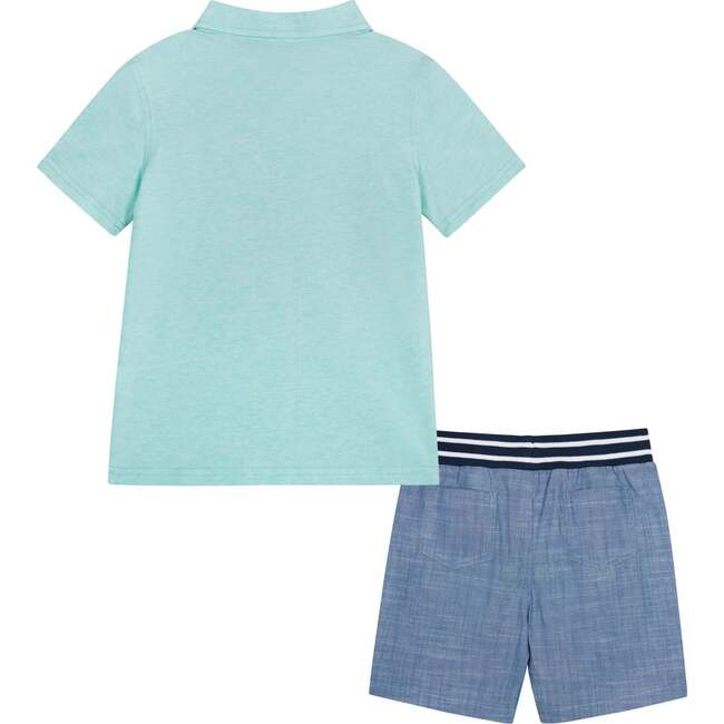 Surfs Up Polo Shirt And Short Set, Light Blue - Mixed Apparel Set - 6