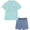 Surfs Up Polo Shirt And Short Set, Light Blue - Mixed Apparel Set - 6 - thumbnail