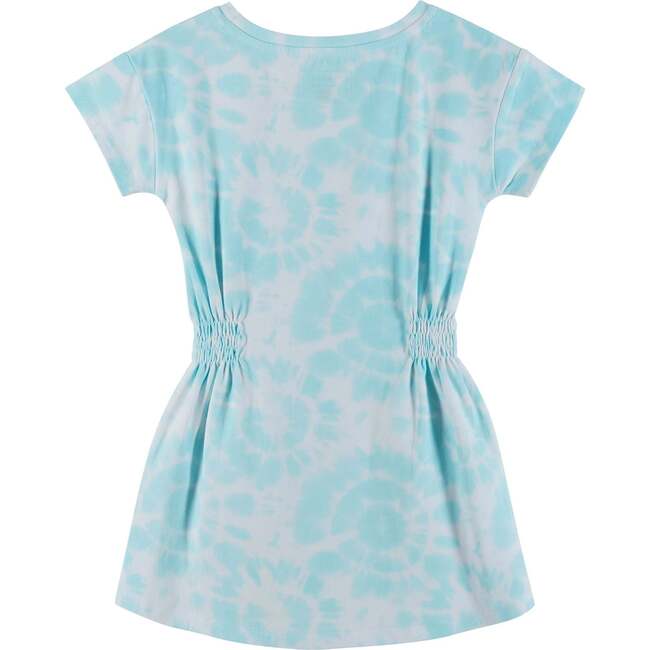 Heart Print Tie-Dye Dress, Blue - Dresses - 2