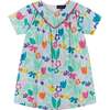 Fun Floral Print Woven Dress, White - Dresses - 1 - thumbnail