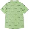 Fun Print Knit Button-Up Shirt, Green - Shirts - 2