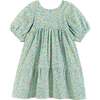 Floral Print Puff Sleeve Dress, White - Dresses - 2