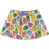 Fun Fruit Print Skort And Flutter Neck Tank Top Set, Blue And Multicolors - Mixed Apparel Set - 4