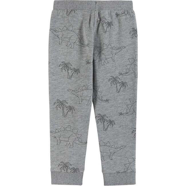 Dino And Palm Tree Print Joggers, Grey - Pants - 2