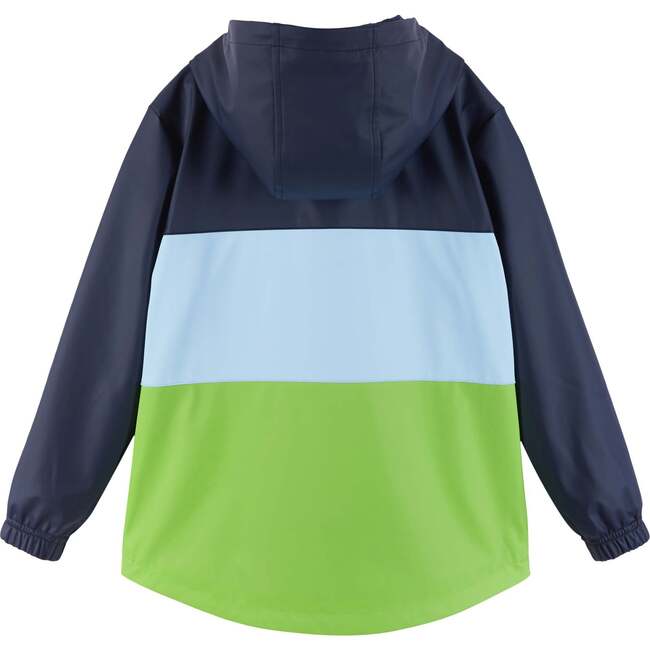Colorblock Rain Hooded Jacket, Blue - Jackets - 2