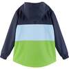 Colorblock Rain Hooded Jacket, Blue - Jackets - 2