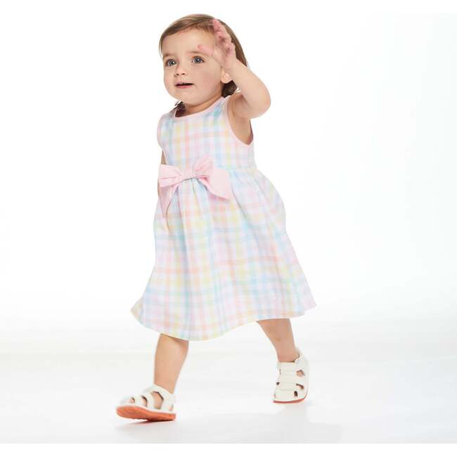 Easter Plaid Sundress And Bloomer Set, White - Dresses - 2