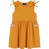 Ribbed Zig Zag Twill Tie Shoulder Sundress, Orange - Dresses - 1 - thumbnail