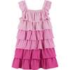 Ruffle Dress, Pink - Dresses - 1 - thumbnail