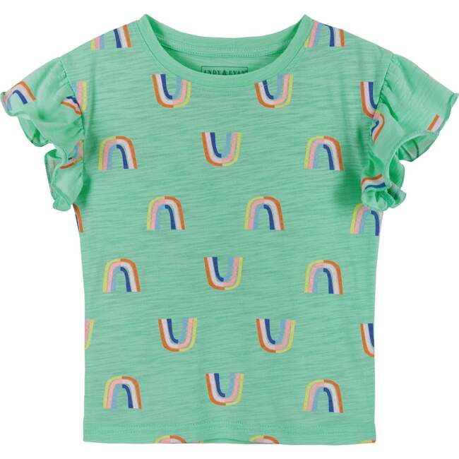 Rainbow Flutter Sleeve Tee, Blue - Tees - 1