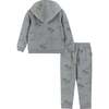 Dino Print Sweatshirt Set, Gray - Mixed Apparel Set - 3