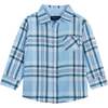 Plaid Button-Up Shirt And Pant Set, Blue And Navy - Mixed Apparel Set - 2