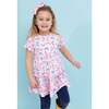 Rainbow And Daisy Print Dress, Pink - Dresses - 2