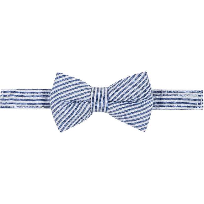 Seersucker Pin Stripe Playsuit Set, Blue And White - Mixed Apparel Set - 5