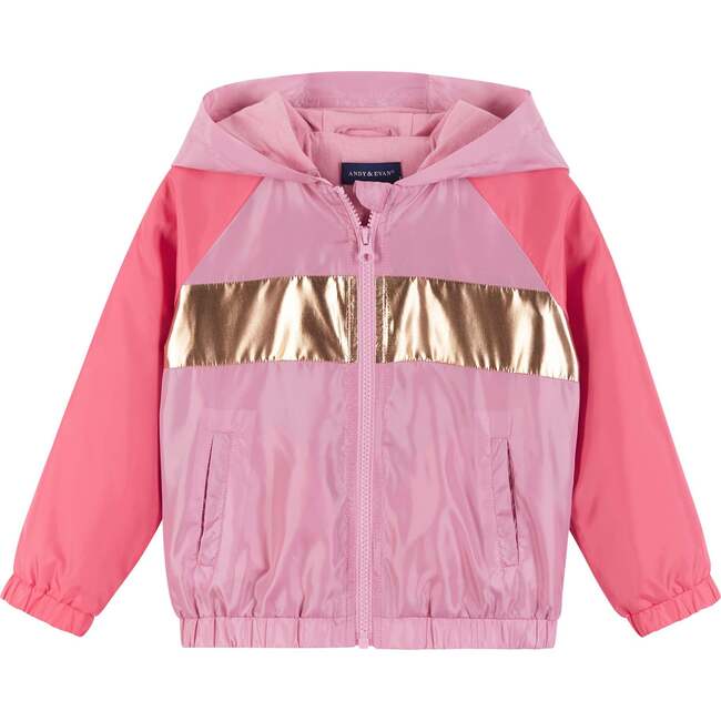 Baby Colorblock Windbreaker, Pink - Jackets - 1