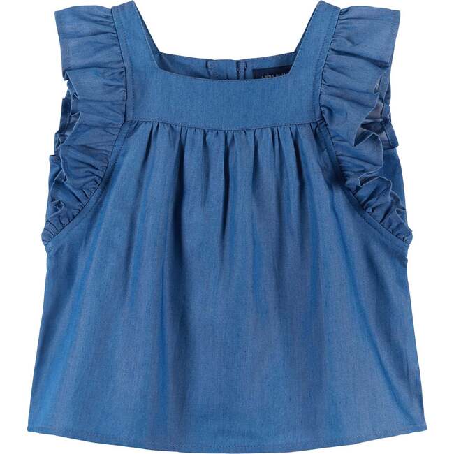 2-Piece Ruffle Top And Short Set, Blue - Mixed Apparel Set - 2