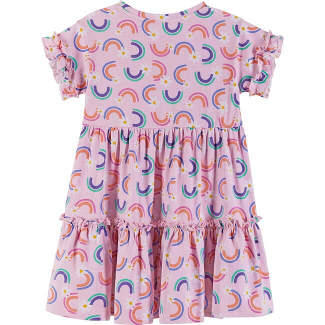 Rainbow And Daisy Print Dress, Pink - Dresses - 4