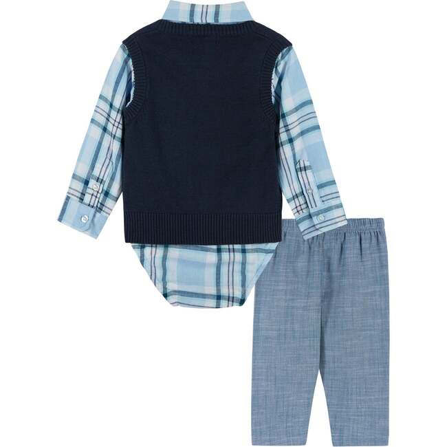 Plaid Vest And Pant Set, Blue And Navy - Mixed Apparel Set - 6