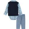 Plaid Vest And Pant Set, Blue And Navy - Mixed Apparel Set - 6