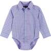 4-Piece Tie-Dye Plaid Vest And Pant Set, Blue - Mixed Apparel Set - 4