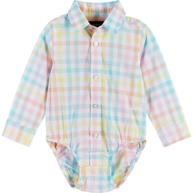 Easter Plaid Vest And Pant Set, Blue And Beige - Mixed Apparel Set - 4