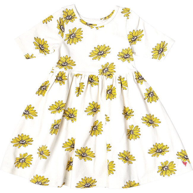 Girls Organic Steph Dress, Floating Daisy - Dresses - 1