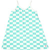 Girls Organic Kelby Dress, Mint Check - Dresses - 1 - thumbnail