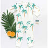 Baby Organic Romper, Cream Palm Trees - Rompers - 2