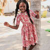 Girls Organic Steph Dress, Pink Stem Floral - Dresses - 2