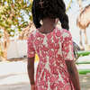 Girls Organic Steph Dress, Pink Stem Floral - Dresses - 3 - thumbnail