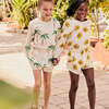 Girls Organic Theodore Short, Cream Palm Trees - Shorts - 2 - thumbnail