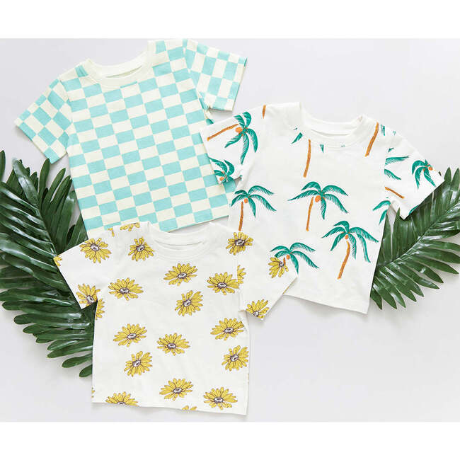 Kids Organic Tee, Mint Check - Tees - 3