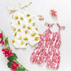 Baby Girls Organic Luna Romper, Pink Stem Floral - Rompers - 5