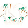 Girls Organic Sweatshirt, Cream Palm Trees - Sweatshirts - 6