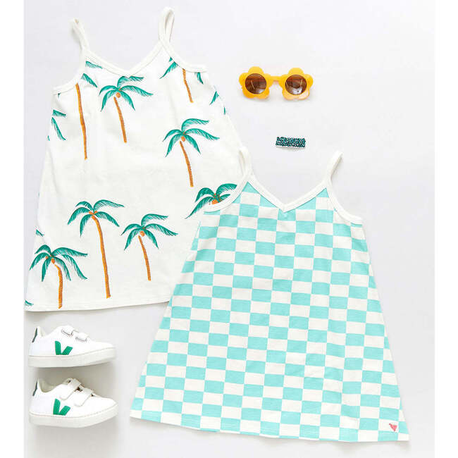 Girls Organic Kelby Dress, Cream Palm Trees - Dresses - 5