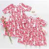 Girls Organic Steph Dress, Pink Stem Floral - Dresses - 5