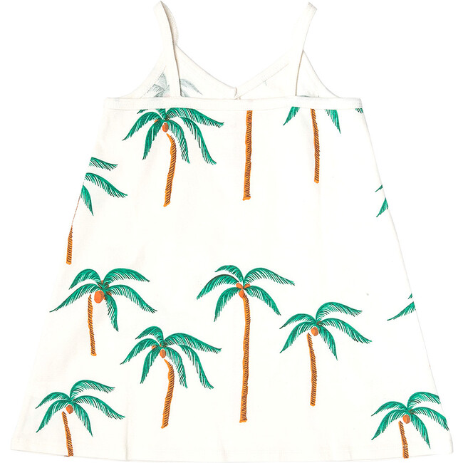 Girls Organic Kelby Dress, Cream Palm Trees - Dresses - 6