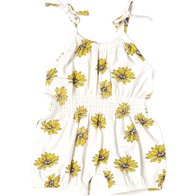 Baby Girls Organic Luna Romper, Floating Daisy - Rompers - 6